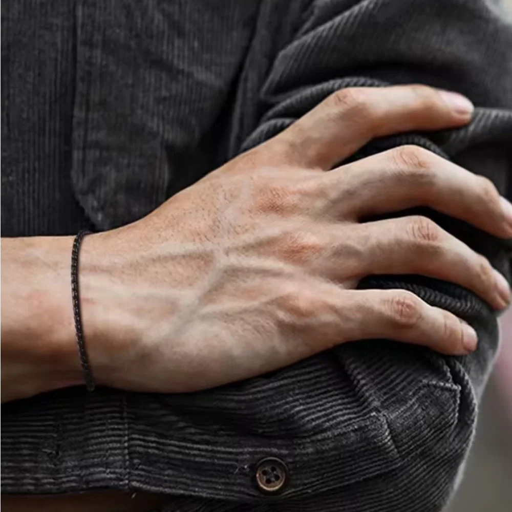 Minimalist Black Franco‎ Snake Chain Jewelry Bracelet, 7-9”